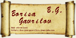 Boriša Gavrilov vizit kartica